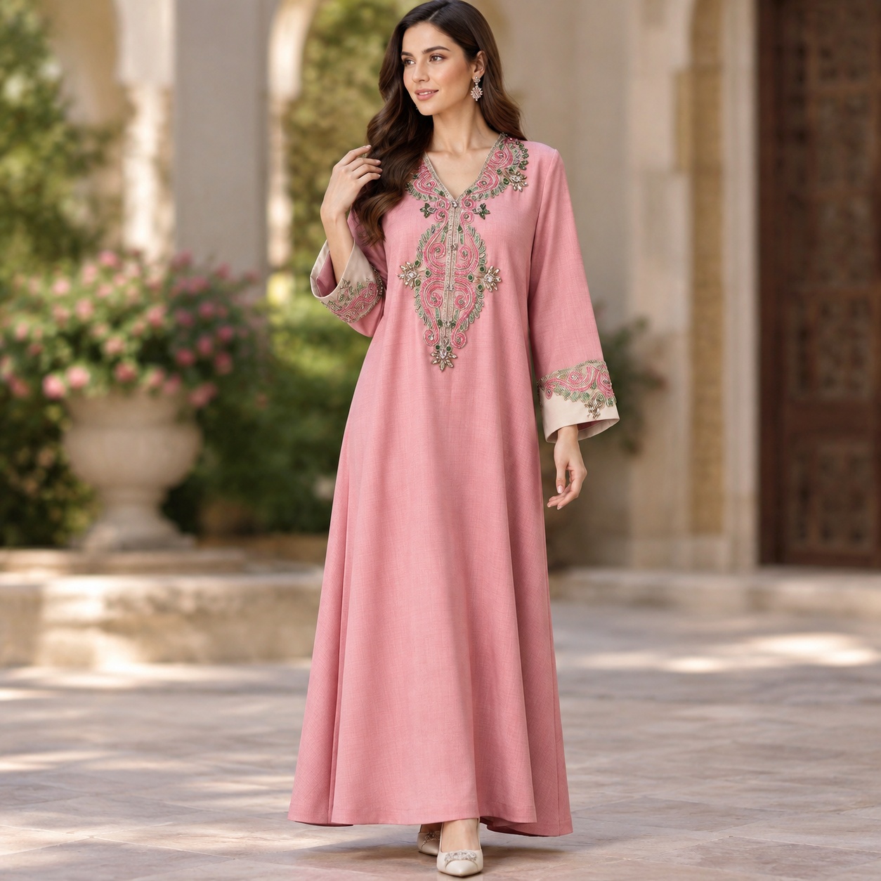 Summer Clothing Pakistan - Vestido Longo de Caimento Solto e