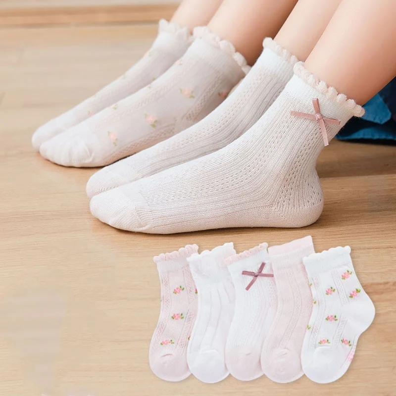 Summer Clothing Baby Girl - Meias infantis de algodão, 5 pares/lote,